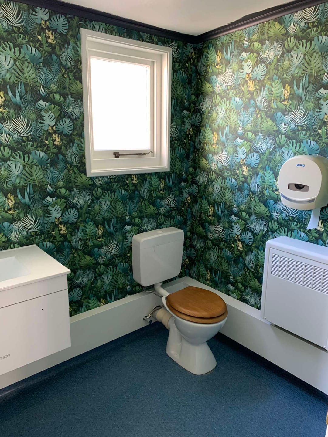 Customer photo review of Monstera Jungle Wallpaper - Blue - Discontinuing.