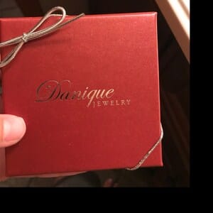 Customer photo review of Personalized Pet Paw Print Charm Necklace