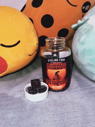 Customer photo review of BlueRazz Gummies, 10mg THC + 10mg CBD