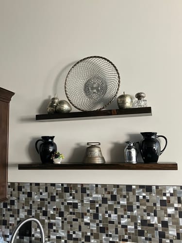 Customer photo review of Rustic Floating Shelves