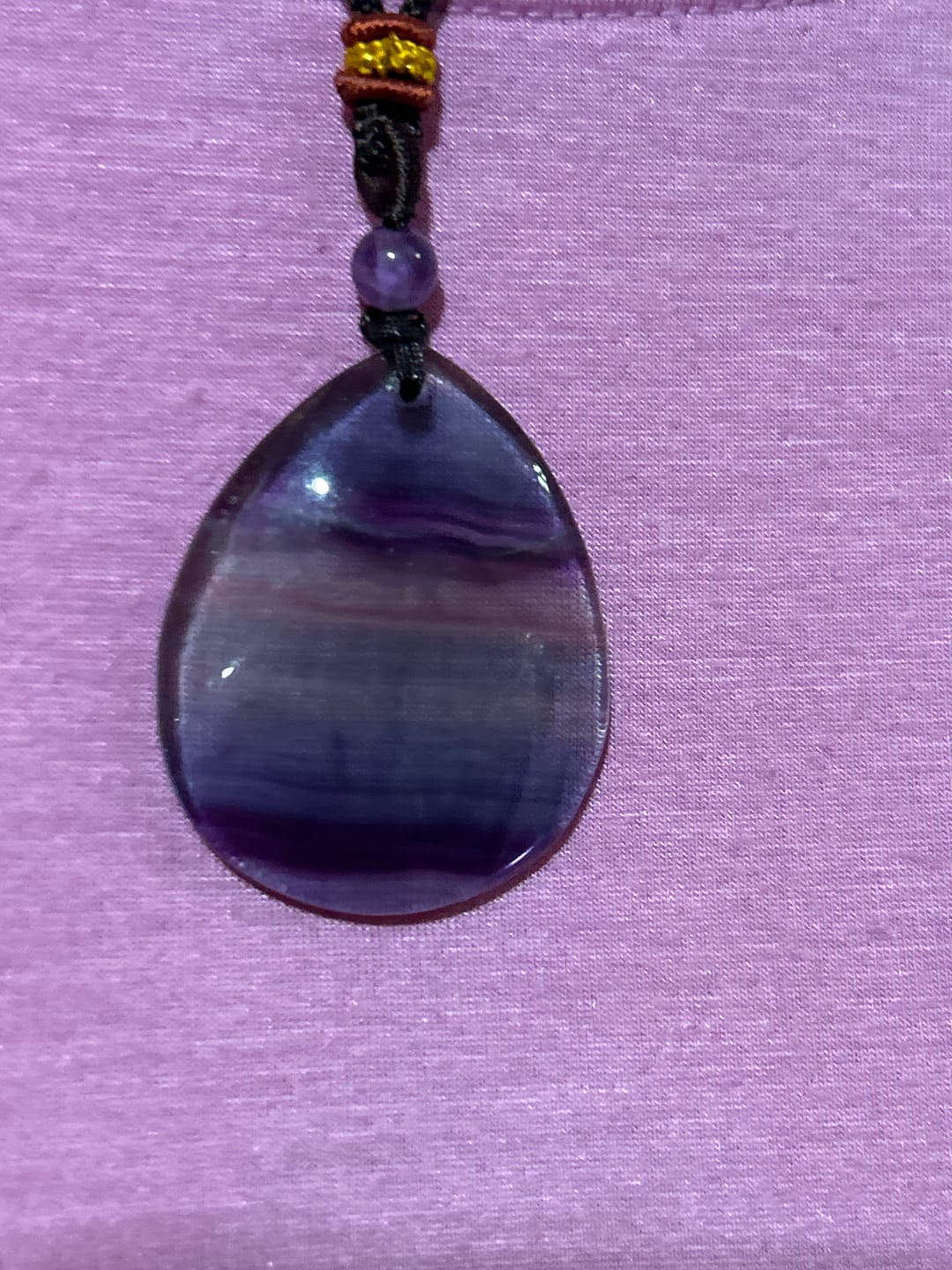 Customer photo review of Natural Fluorite Water Drop Necklace