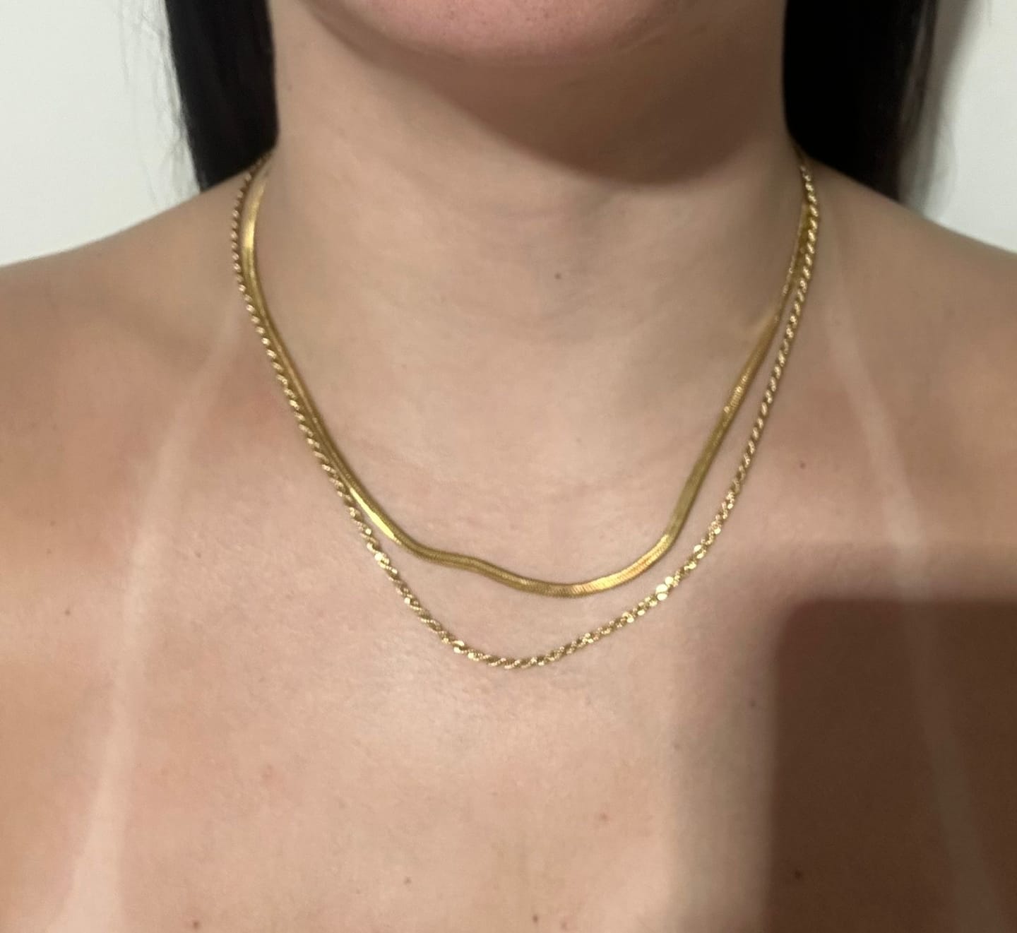 Customer photo review of Mix Colar Melina Banhado em Ouro 18k