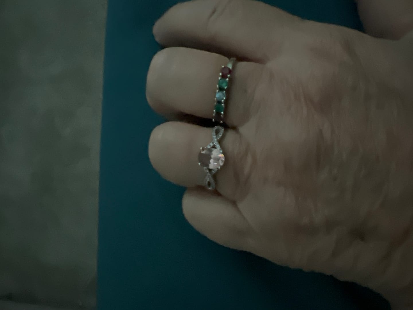 Customer photo review of Oval Birthstone Infinity Pave Sterling Silver Ring