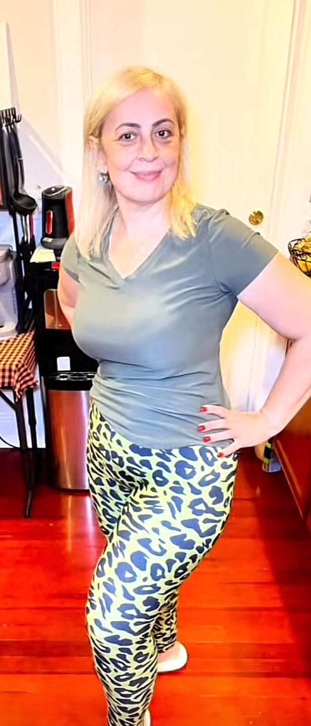 Customer photo review of Olive Green Leopard Skin Leggings