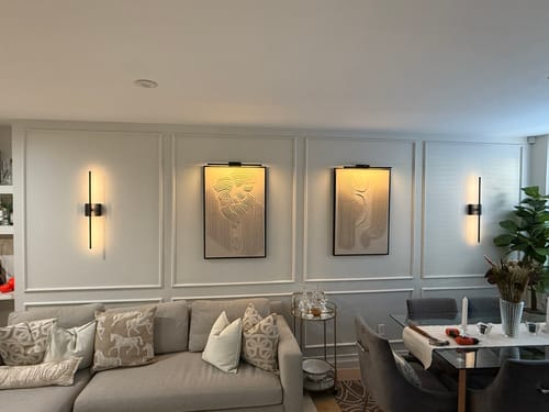 Customer photo review of Minimalist White Relief Painting-Wabi Sabi Textured Abstract Wall Art for Modern Decor