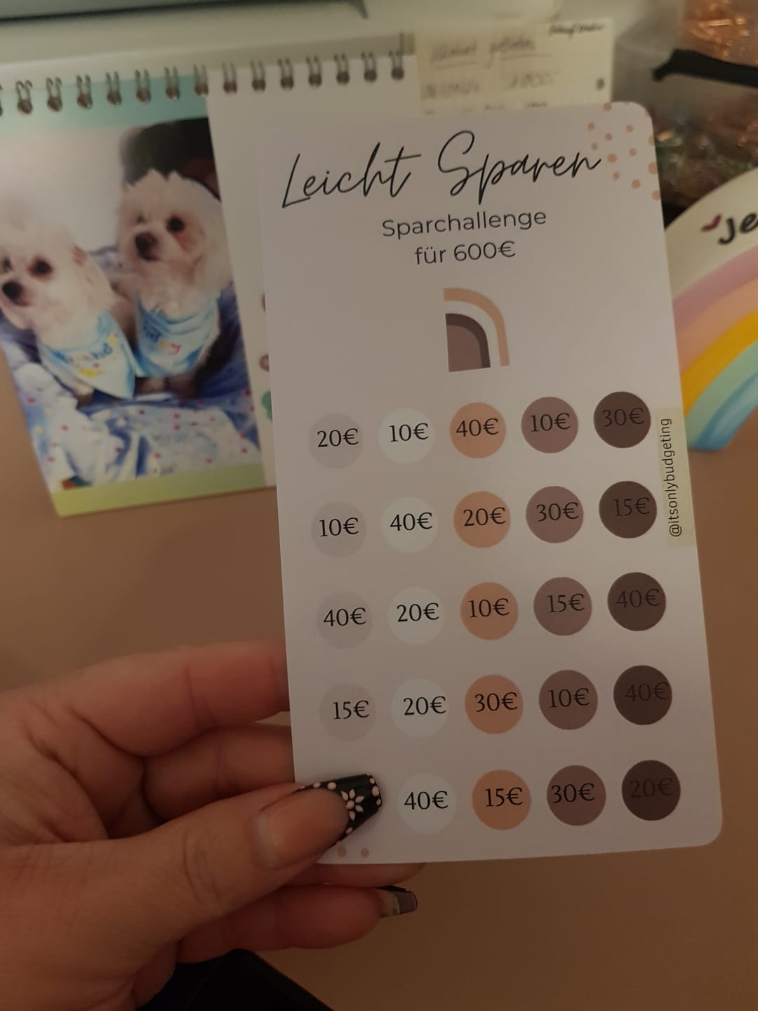 Customer photo review of Leicht Sparen Sparchallenge A6