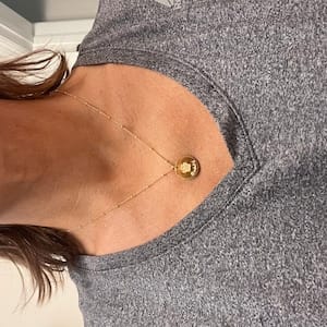 Customer photo review of Personalized Pet Paw Print Charm Necklace