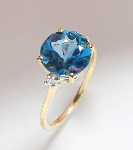 Customer photo review of 3.90 Ct London Blue Topaz Solid 10k Yellow Gold Ring Jewelry