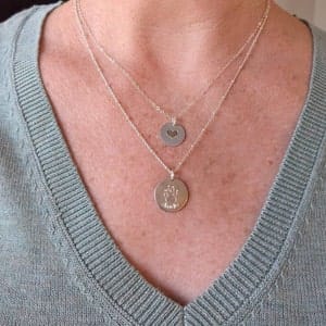 Customer photo review of Personalized Pet Paw Print Charm Necklace