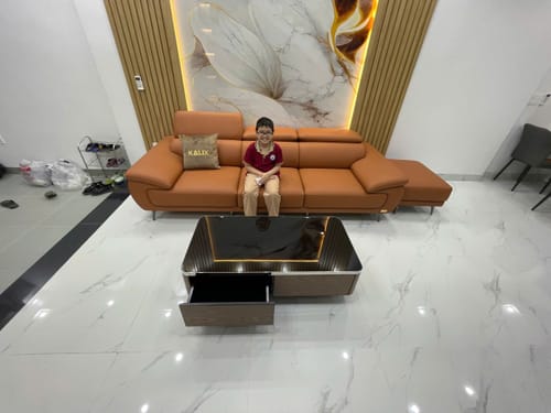 Customer photo review of Sofa văng da sang trọng 3 chỗ tựa gật gù PERRY