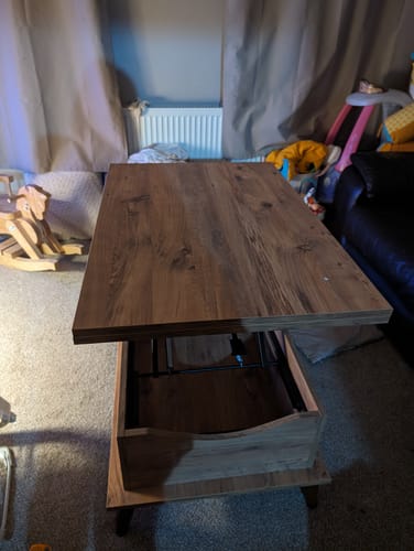 Customer photo review of Magic Walnut Extendable Coffee & Dining Table 6 in 1