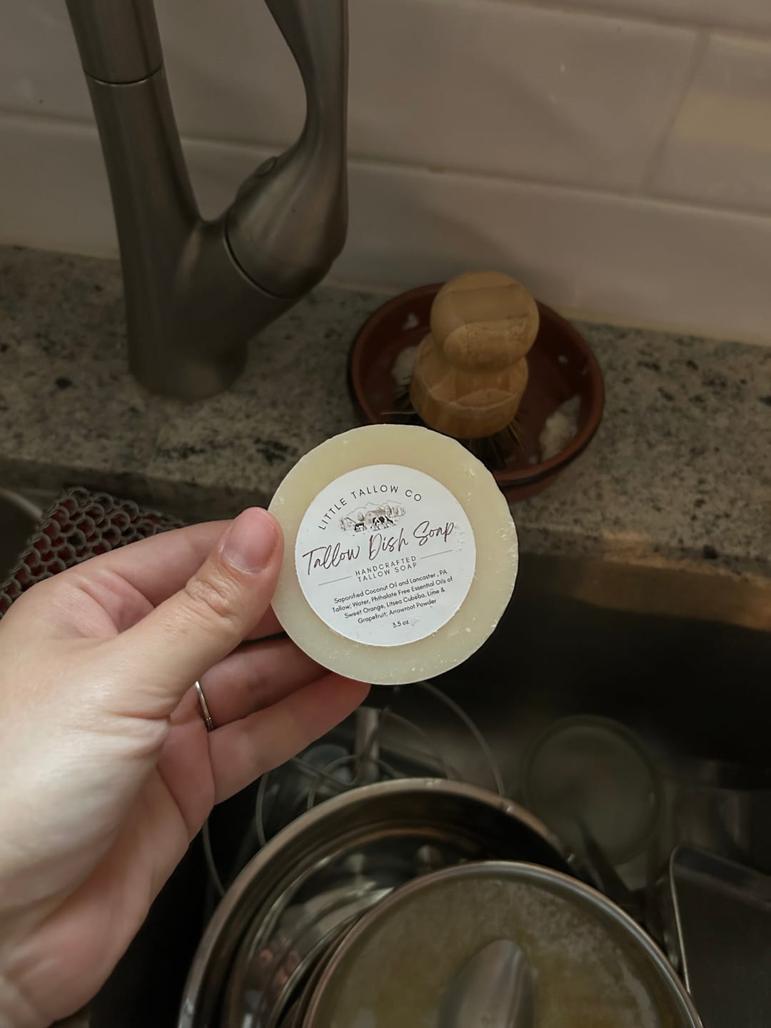 Customer photo review of Tallow Dish Soap