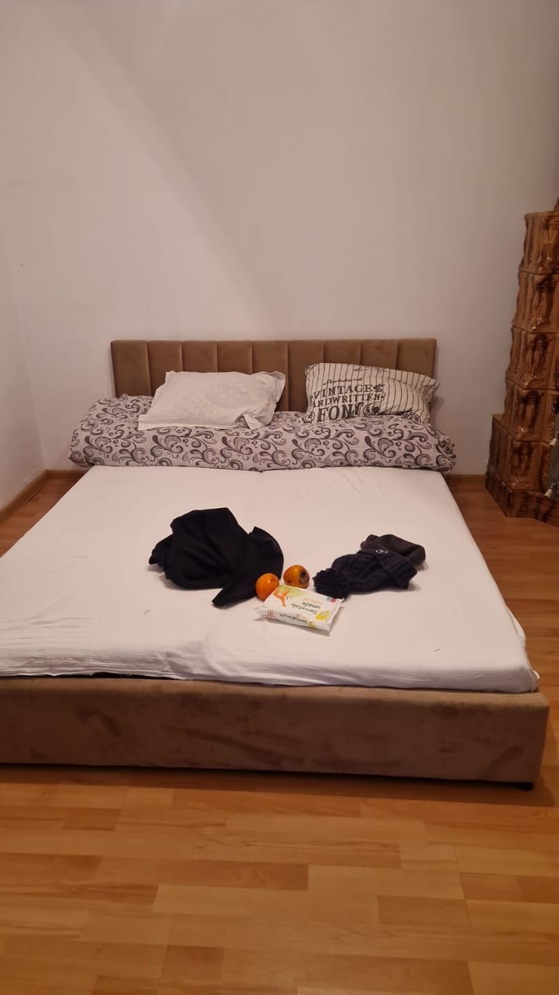 Customer photo review of Pat MONTREAL 160x200, stofa catifelata bej - Bluvel 28, cu somiera si spatiu depozitare