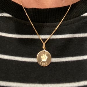 Customer photo review of Personalized Pet Paw Print Charm Necklace
