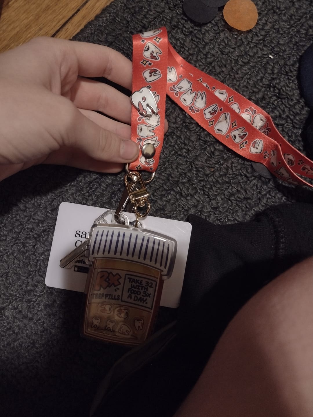 Customer photo review of Bloody Teeth Lanyard