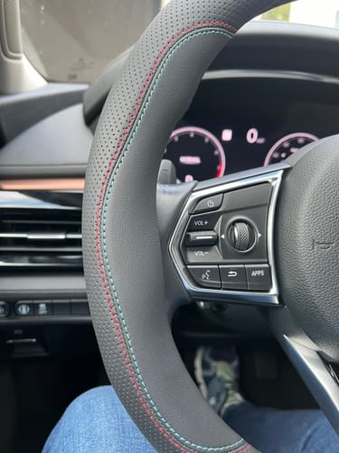 Customer photo review of Car Steering Wheel Cover 2024 Update Version, Custom For Your Cars, Premium Leather Car Steering Wheel Cover with Logo, Car Accessories AC18991