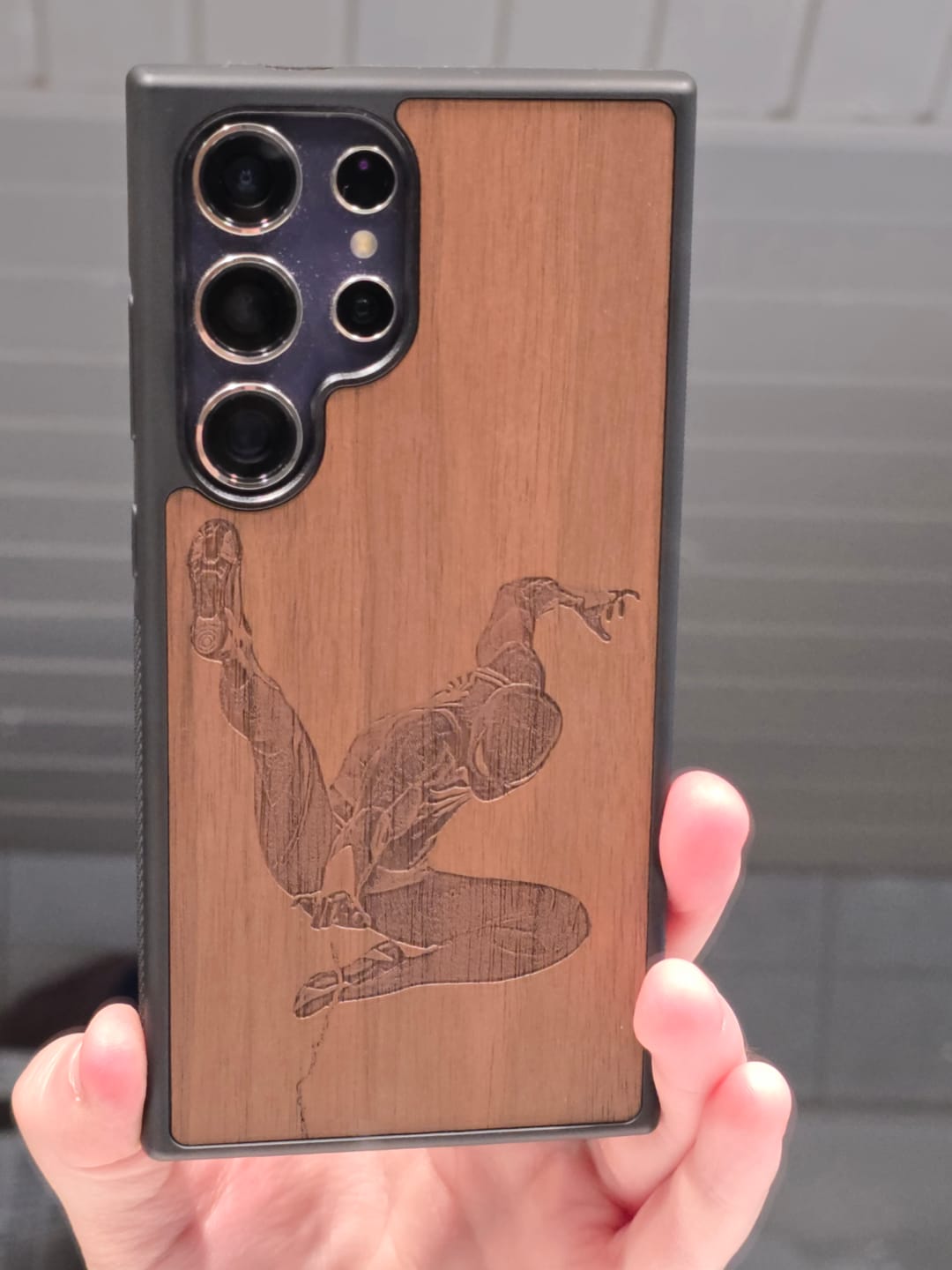 Customer photo review of Custom Walnut Samsung Galaxy Case