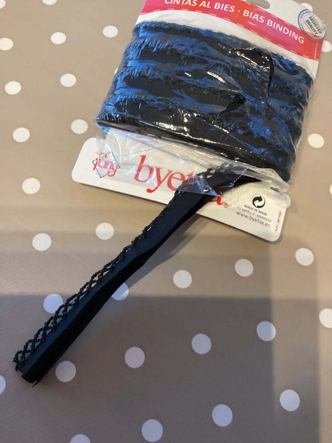 Customer photo review of Picot Edge Polycotton Bias Binding Tape - 5 metres