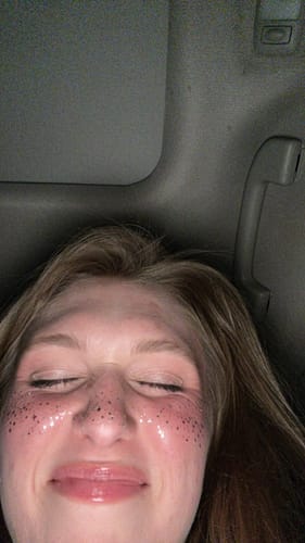 Customer photo review of Silver Glitter Freckles Makeup Patches