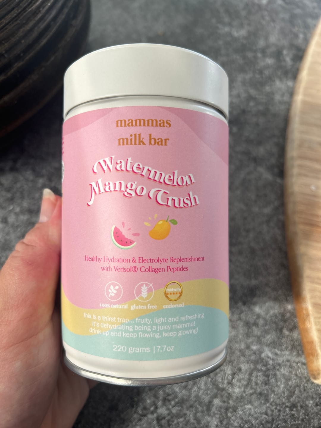 Customer photo review of Watermelon Mango Crush Hydration Electrolyte Drink with Verisol® Collagen