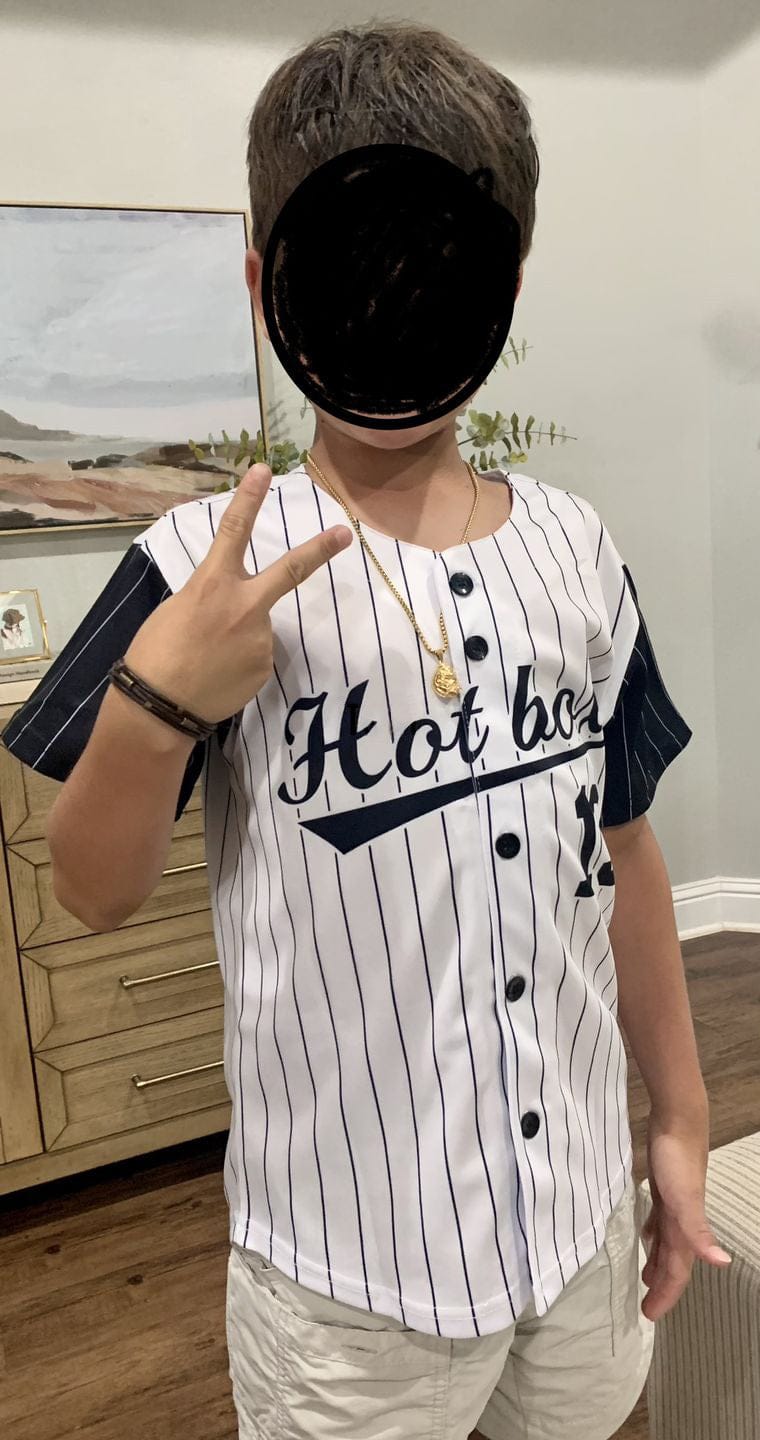 Customer photo review of Custom Black Black-Gray Classic Style Authentic Two-Button Softball Jersey