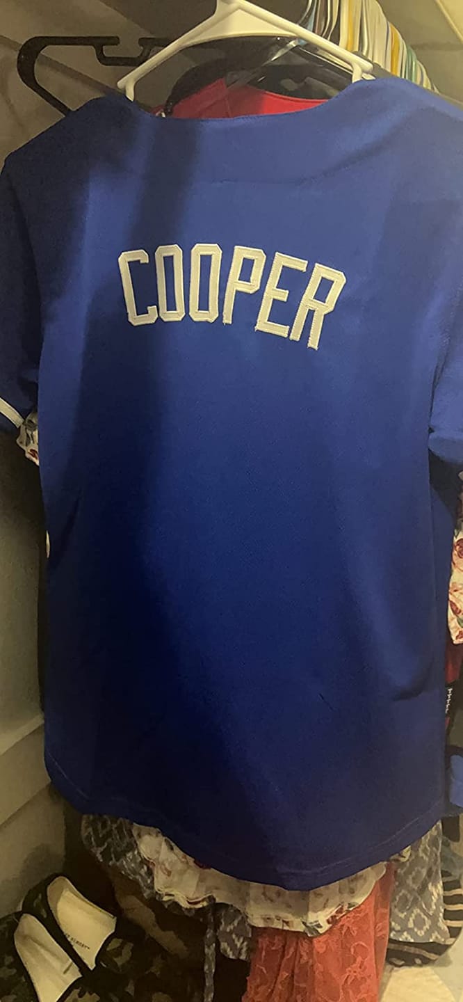 Customer photo review of Custom Royal White-Light Blue Hook Classic Style Authentic Baseball Jersey