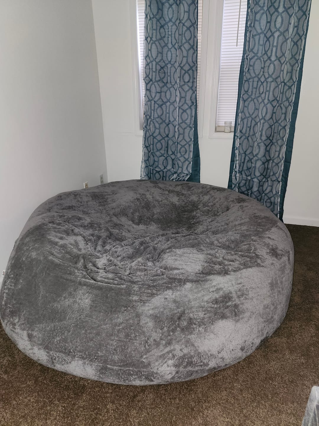 Customer photo review of Giant 7ft Fur Bean Bag ( Beans are included)