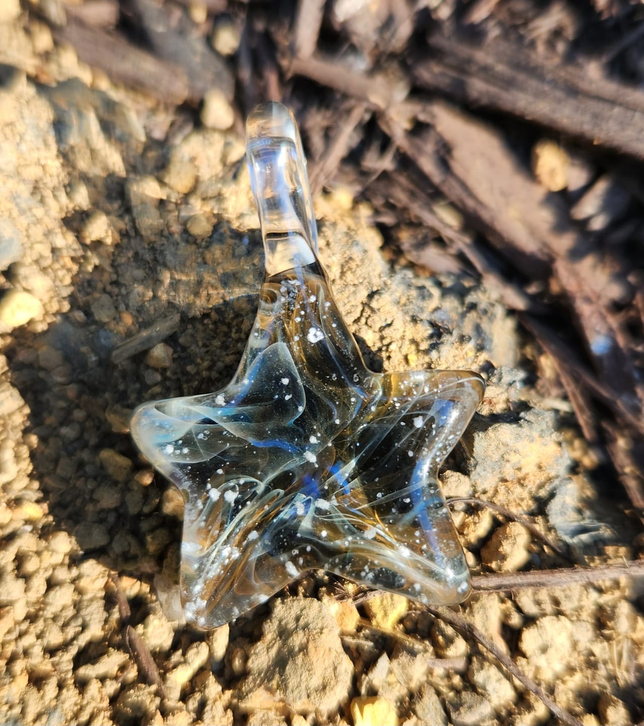 Customer photo review of Ghost Pendant with Infused Cremation Ashes