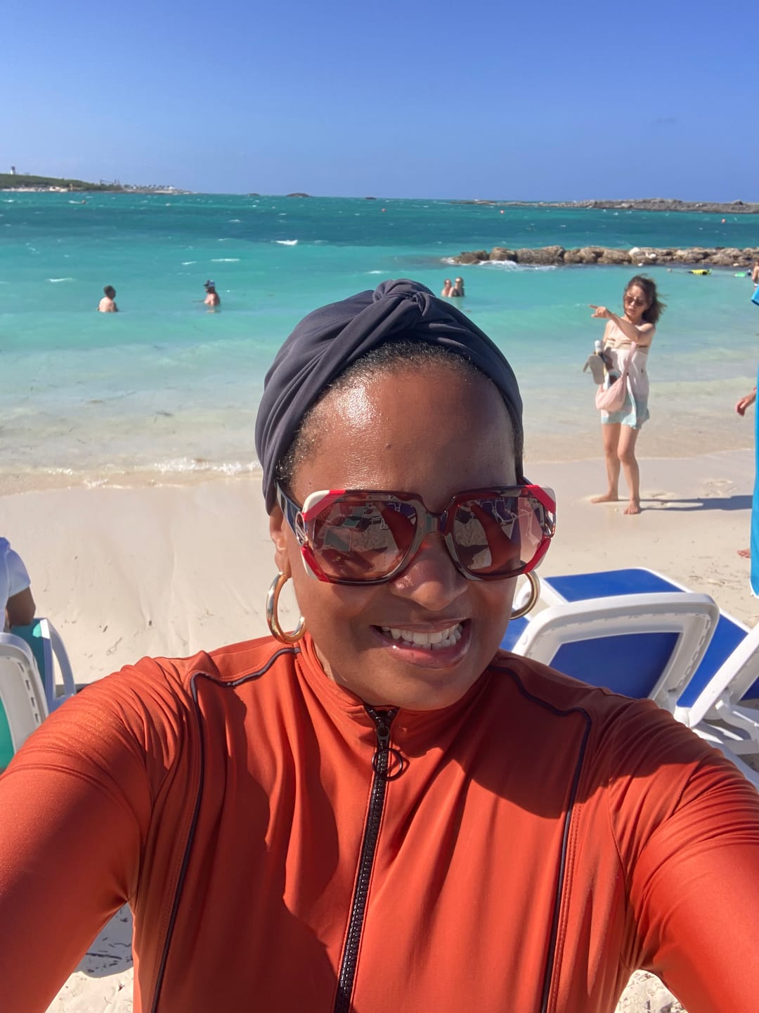 Customer photo review of Tie Knot Swim Turban