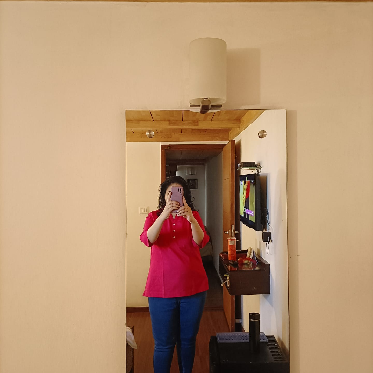 Customer photo review of Maroon 4-Way Stretchable Pants
