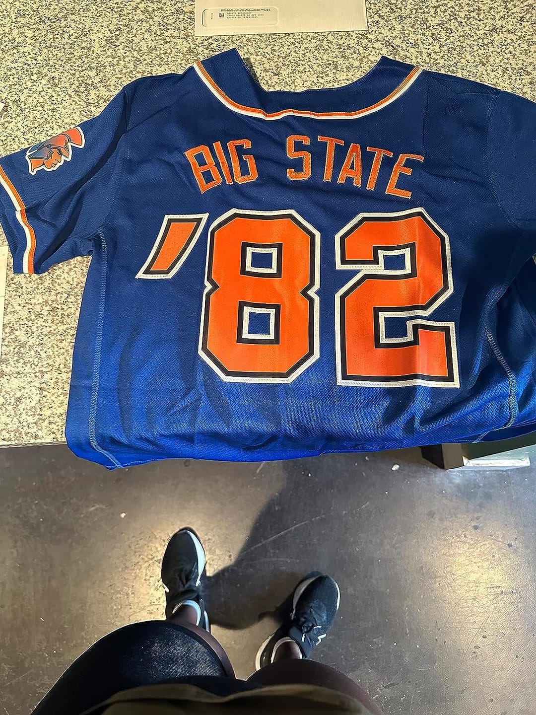 Customer photo review of Custom Royal White-Light Blue Hook Classic Style Authentic Baseball Jersey