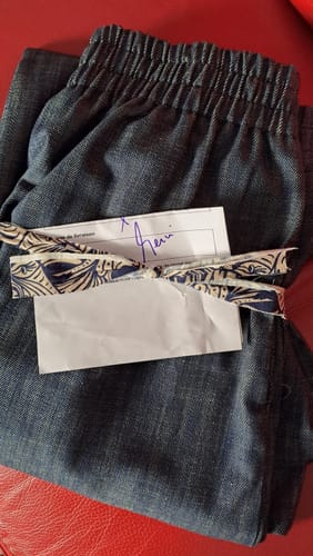 Customer photo review of Jupe culotte Arielle en jean bleu chiné