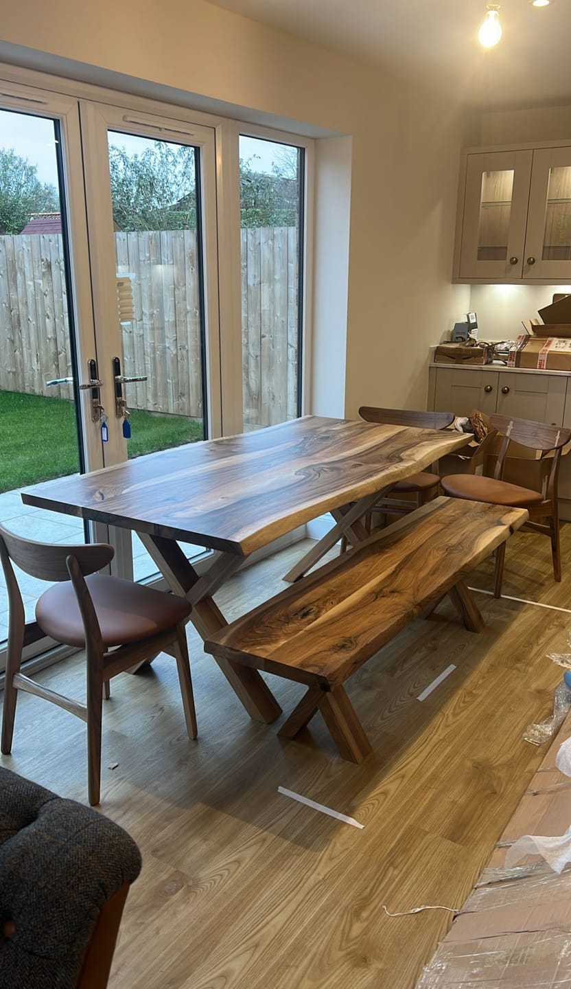 Customer photo review of Bestseller Eva Extendable Dining Table in Solid Walnut