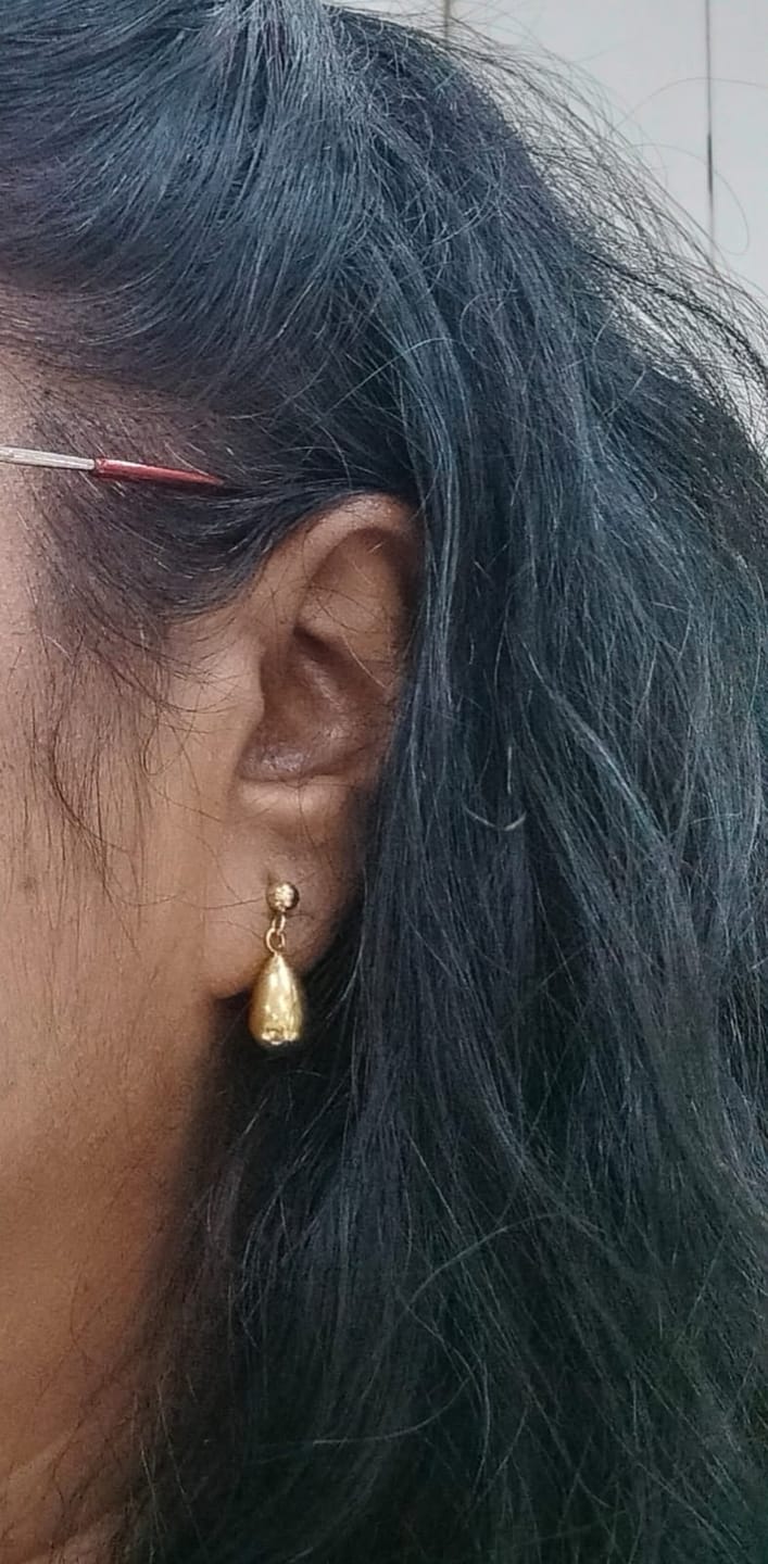 Customer photo review of Tear Drop Earrings
