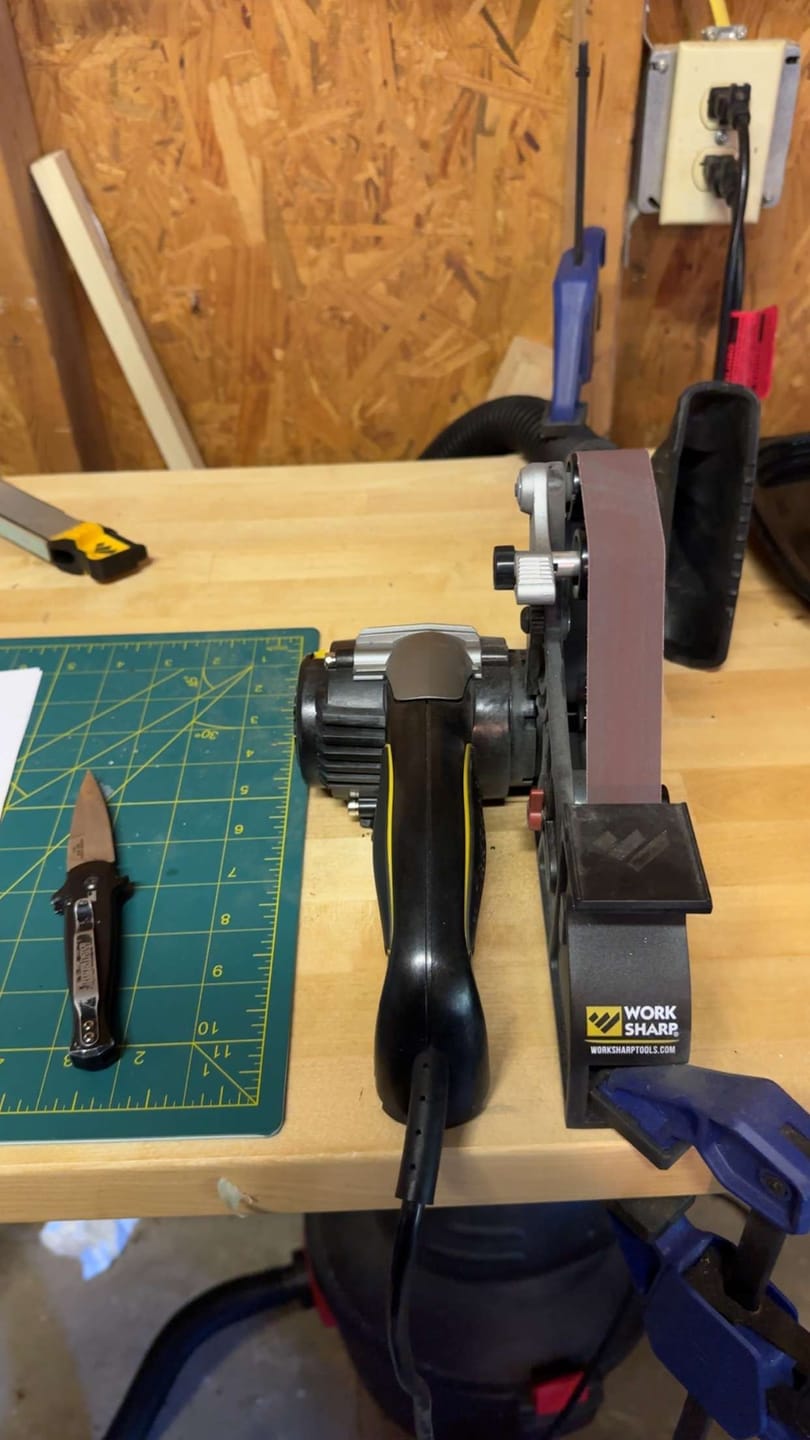 Customer photo review of 1 X 18 Inch Knife Sharpener Sanding Belts, 10 Pack