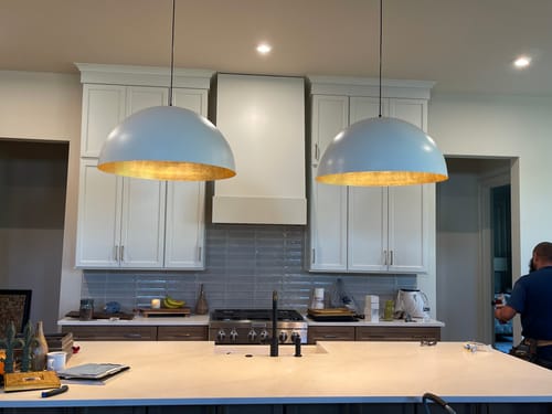 Customer photo review of Oversized Metal Dome Pendant Light