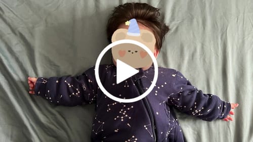 Customer video review of Organic Cotton & Camel Wool Long Sleeve Sleep Sack 2.5 TOG - Constellation