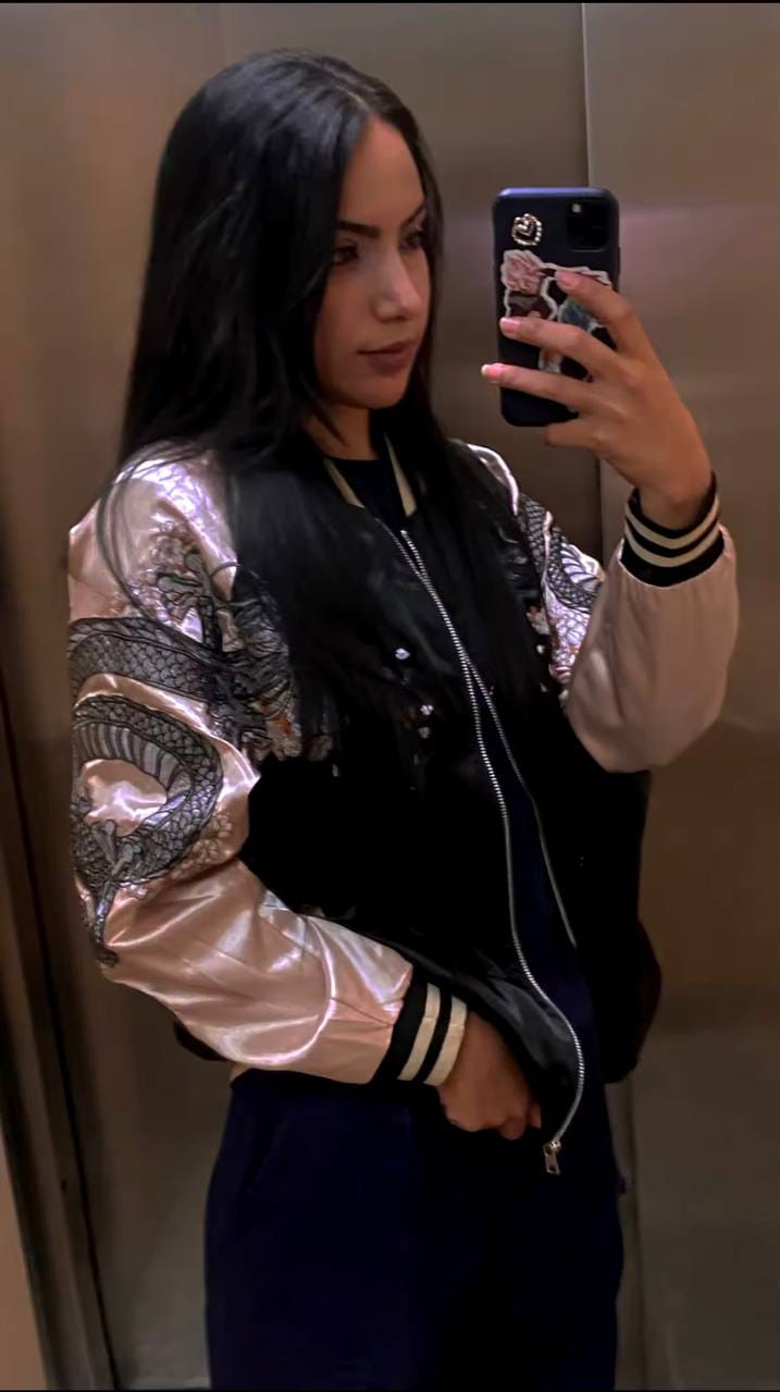 Customer photo review of Ryūjin Sakura Sukajan Souvenir Bomber Jacket