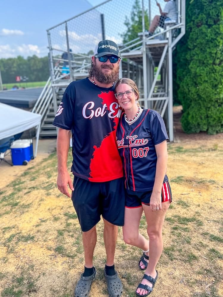 Customer photo review of Custom Royal White-Light Blue Hook Classic Style Authentic Baseball Jersey
