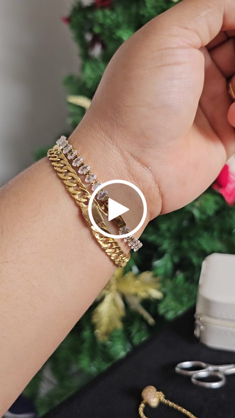 Customer video review of Pulseira Riviera Banhada em Ouro 18k