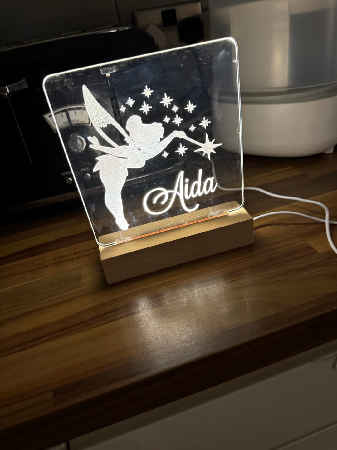 Customer photo review of Moon & Stars - Personalized Night Light