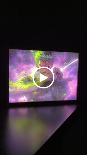 Customer video review of O.P Series LED Light Painting Anime Photo Frame Wall Art