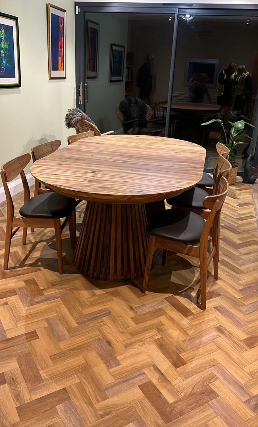 Customer photo review of Eva Walnut Dining Chair Leather