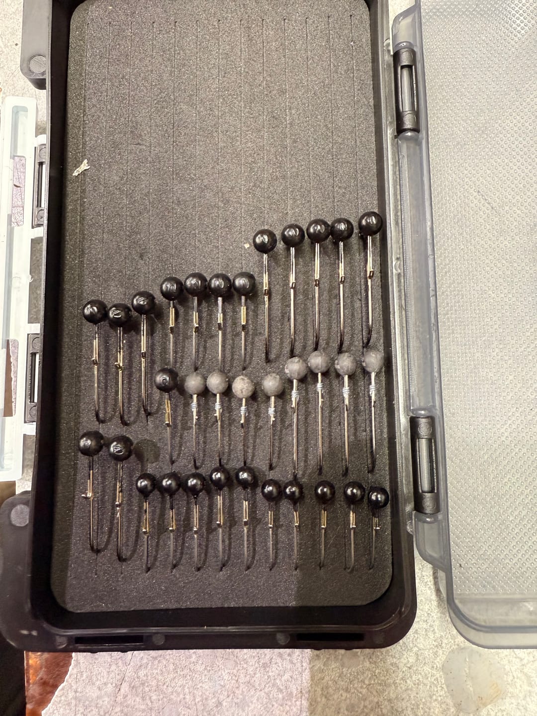 Customer photo review of 200% Sensitive Tungsten Ball Jig Heads Damiki Rig Jig Heads | No Chip Black | 5 Pack