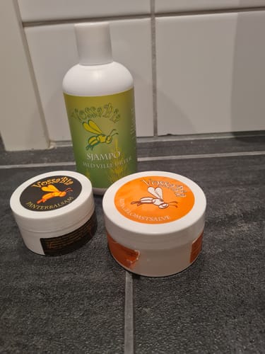Customer photo review of Pakketilbod til familien: Ringblomstsalve 100 ml 💚 Sjampo 250 ml 💚 Panterbalsam 50 ml