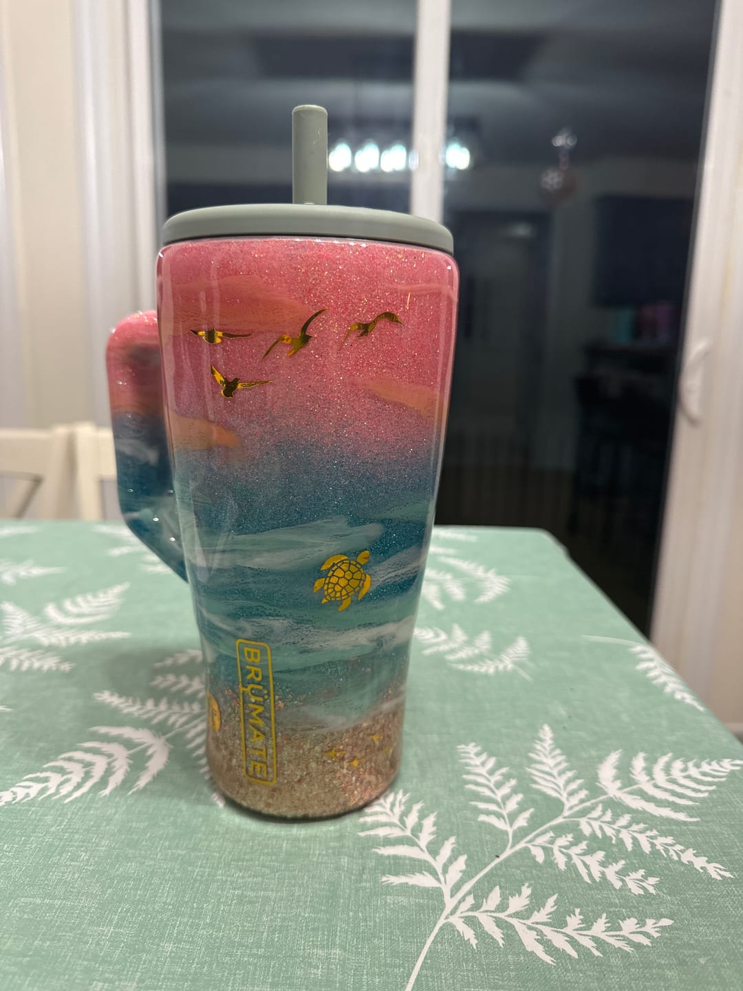 Customer photo review of SEND IN Glitter Beach Brümate 30oz