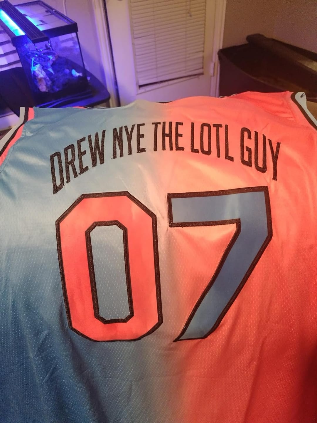 Customer photo review of Custom Pink Blue-Black Gradient Fashion Authentic Baseball Jersey