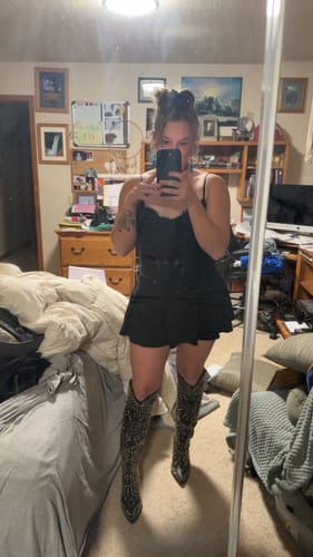 Customer photo review of TEXAS-BLACK WESTERN BOOT