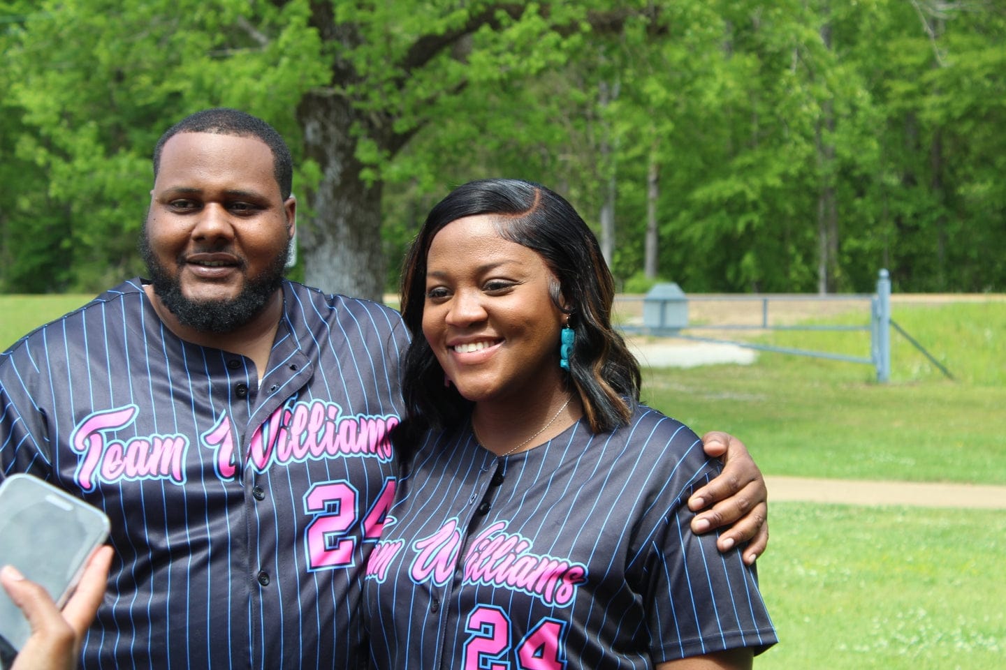 Customer photo review of Custom White Navy Stripe Fashion Authentic Baseball Jersey