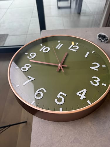 Customer photo review of Wandklok 30cm Groen Goud